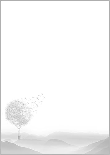 Briefpapier Trauer DIN A4 - Trauerbrief und Kondolenz-Papier 20 Blatt - Motiv Nr. 209 | 80g/m²