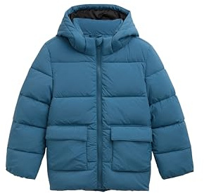 TOM TAILOR Jungen 1043677 Kinder Puffer Winterjacke mit Kapuze, 36482-Dusty Petrol, 92/98