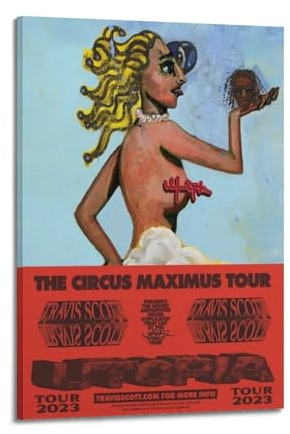 Travis Poster, Scott Utopia, Album-Poster, Leinwand-Poster, Raumdekoration, ästhetisches Poster, künstlerisches Poster für Schlafzimmer, Wohnzimmer, Wände, 30 x 45 cm, Rahmenstil