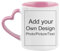 Taza Personalizada con Asa De Corazón, Tazas Personalizadas con Foto, Imagen y Texto, Taza De Café De Cerámica De 12oz, Taza Personalizada para Pareja Pink,350ML