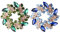 TYXHXTF 2 Stück Broschen, Strass Brosch, Kristall Brosche, Blumenstrauß Brosche, Girlande Strass Broschen, Brosche Damen, Elegante Brosche Anstecknadel, für Damen Kleidung