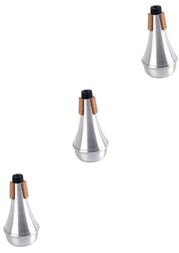 VICASKY 3piezas Sordina Para Trompeta De Cúpula Recta Plata Accesorio Musical Silenciador Para Práctica Casa Para Principiantes y Músicos Jazz