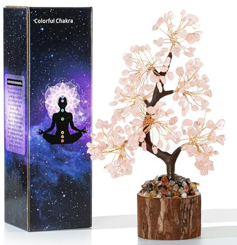 XIANNVXI Rose Quartz Crystal Tree Rose Quartz Tree of Life Pink Ornaments for Bedroom Room Decor Pink Bedroom Accessories