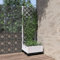 Tino Tech Fioriera con traliccio, 40 x 40 x 121,5 cm, in polipropilene, per balcone, fioriera da giardino, fioriera da giardino, fioriera da giardino, aiuola da giardino, aiuola, colore: bianco