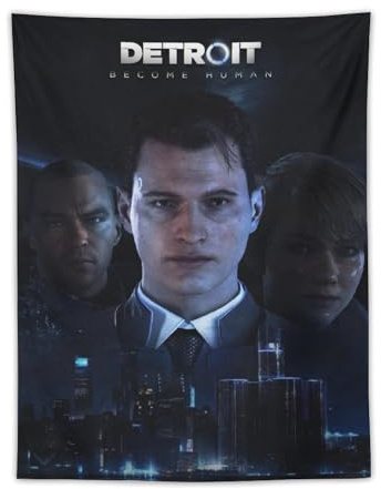 Detroit Become Human Connor Videospiel-Poster, Wandteppich, Drucke, Zimmer, ästhetische Wandkunst, Schlafzimmer, Heimdekoration, 76,2 x 101,6 cm