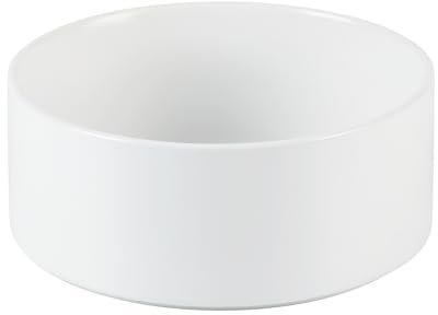 Havniva Ceramic Dog Bowl, Food and Water Bowl for Medium Breed Dog, Pet Bowl for Replacement (7.3 inch, Single Bowl, White)