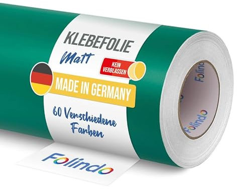 FOLINDO Möbelfolie selbstklebend 061 Grün Matt 5m x 63 cm - Klebefolie Möbel, Klebefolie Küche, Möbelfolie, Folie für Möbel, Möbelfolie selbstklebende Folie, Küchenfolie selbstklebend