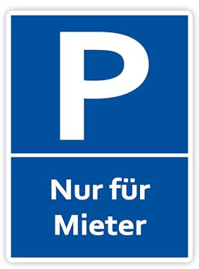 STROBO XXL Mieterparkplatz Hinweisschild | Stabile 5mm Hartschaumplatte als 40x30cm Schild mit UV-Schutz für den Außenbereich und Innenbereich