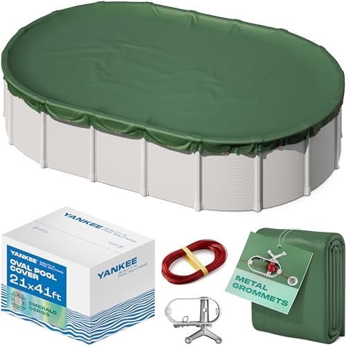 Yankee Emerald Series Poolabdeckungen für oberirdische Pools, oval, 6,4 x