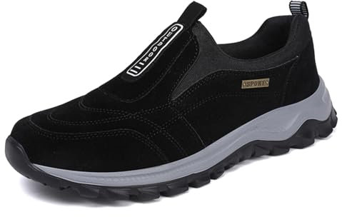 Sudychen Scarpe Senza Lacci Uomo Scarpe da Trekking Ginnastica in Suede Slip On Comode Scarpe da Escursionismo Outdoor