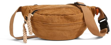 JENCVNL Sac Banane Velours Côtelé, Sac Banane Femme Velours Côtelé Sacs Bandoulière Côtelé Sacs de Voyage avec Sangle Réglable pour Faire du Shopping, Sortir, Voyager et Travailler (Jaune)