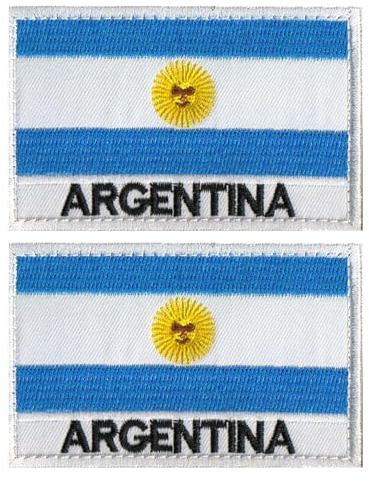 EmWoot 2 parches bordados de la bandera de Argentina, parches tácticos militares de gancho y bucle (Argentina01)