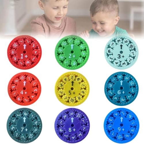 MLRUQRX 9 Pcs Mathe Fidget Spinner Fidget Toys Kinder Mathe Fakten Lernspielzeug Für Kinder Knobelspiele Für Kinder Ab 6-10 Interaktive Fidget Spinner Zum Lernen Addition Und Subtraktion