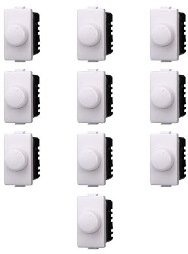 10 MODULI DIMMER, BIANCO, COMPATIBILE CON BTICINO LIVING, REGOLAZIONE 100W - 1000W, MODULI E FRUTTI 100% COMPATIBILI, MATERIALI DI ALTA QUALITA'