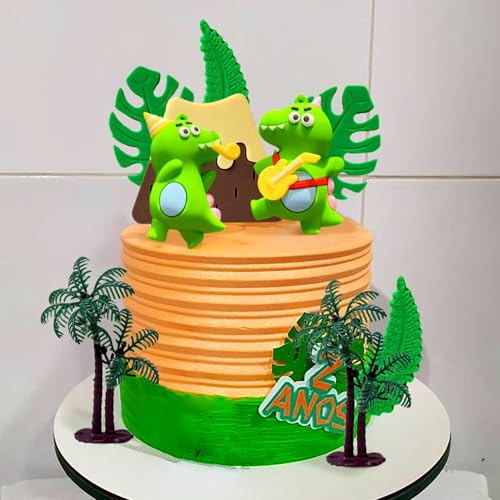 Dino Tortendeko Dinosaurier Kuchendekoration Dino Cake Toppers Dinosaurier Themen Kuchen Dekoration für Kinder Baby Party Geburtstag Deko
