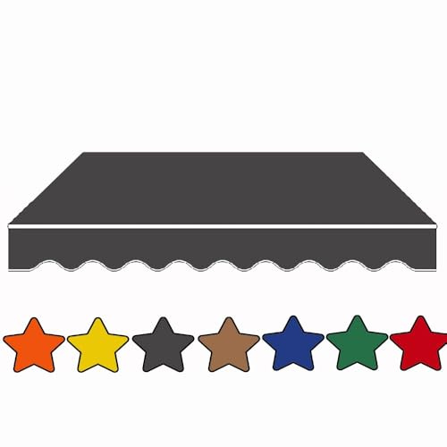 ZYXQQJ Markisenbespannung Canvas Wasserdicht (ohne Rahmen) Ersatzstoff Für Einziehbare Klemmmarkise Sonnenschutz Ersatz Markisenstoff(Dark Gray,8x6.5ft/250x200cm)