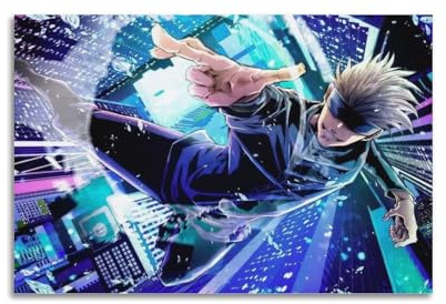 Jujutsu Kaisen Gojo Satoru Anime-Poster, dekorative Malerei, Leinwand, Wandposter und Kunstdruck, moderne Familienschlafzimmer-Dekoration, Poster, 40 x 60 cm