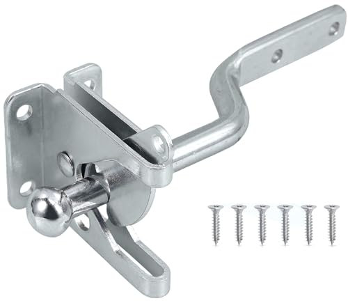 Litensh Pestillo de puerta de bloqueo automático, palanca de gravedad automática, pestillos de puerta, cerradura de puerta de jardín, cerradura de valla de acero inoxidable, perno de pestillo de