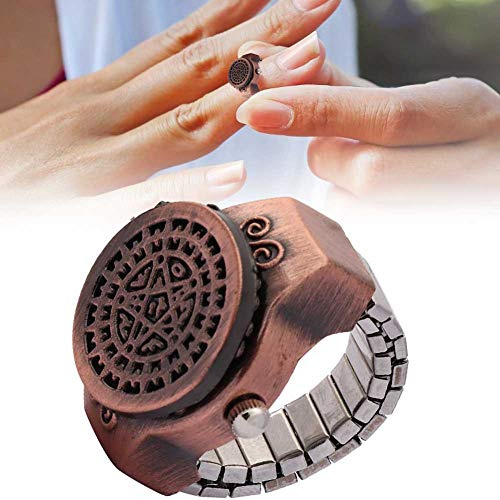 Pongnas Ringuhr, Finger Ring Uhr Vintage Finger Quarz Ring Uhr Auflage Abdeckung für Männer Männlich Männlich