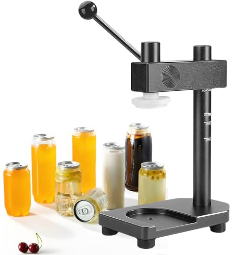 ZIXIAOS Aluminum Alloy Cup Closing Machine, Hand Tin Can Seamer Machine with Fixed Base, Sealing Capacity 250/330/400/500/700 Ml,For Sealing Pet Bottle Can Grey