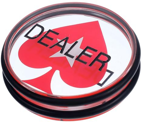 GLSTOY Poker Button aus Acryl, Doppelseitig, 75mm, Rund | Spielzubehör für Pokerpartien, Robustes Material mit Glatten Kanten, für Kinder, Rechnen und Sortieren