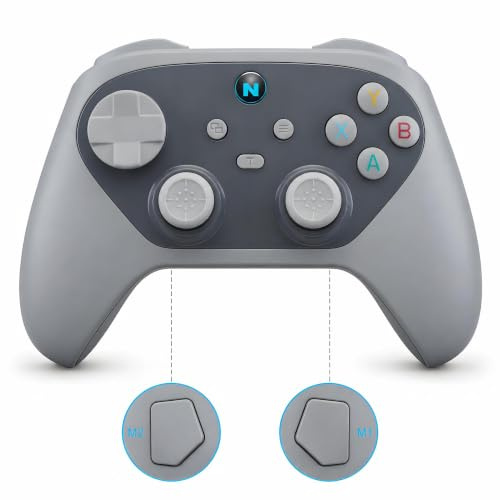 NITHO KARMA Manette Sans Fil Compatible avec Switch, Switch 2, PC, iOS & Android, Gamepad avec Gâchettes à Effet Hall, Macro, Gyroscope à 6 Axes, Double Vibration & Turbo – Gris