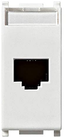 Vimar 14339.6 Plana Presa RJ45 Netsafe Cat 6, non schermata, cablaggio universale T568A/B, 8 contatti, UTP 110