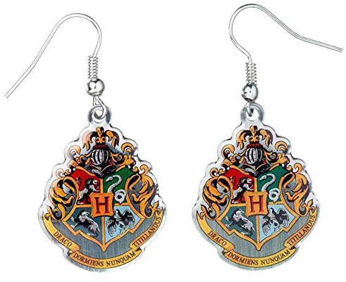 Harry Potter Ohrringe Hogwarts Wappen Länge 4,5cm Schmuck verzinkt