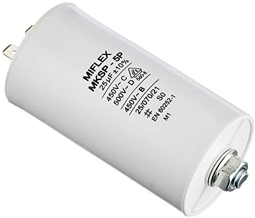 AnlaufKondensator MotorKondensator 25µF 450V 45x83mm Stecker M8 ; Miflex ; 25uF