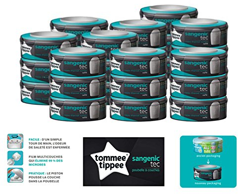 Tommee Tippee Sangenic Tec - Recarga para papelera de pañales, lote de 27 unidades
