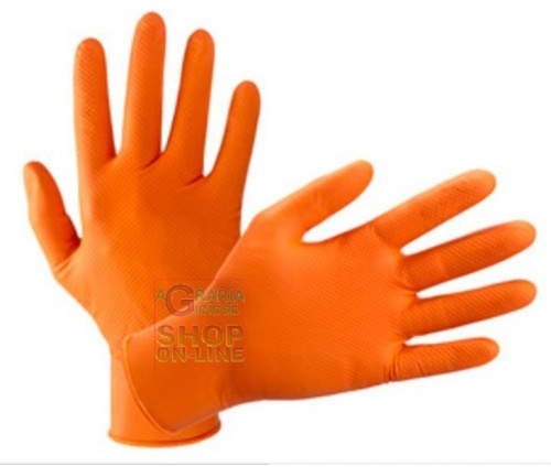 Guanti In Nitrile Grease Monkey – Taglia L Colore Arancio Cf. 10 Pz