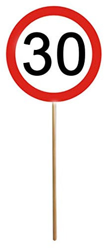 1 MINI SCHILD mit Stab zum 30. Geburtstag
