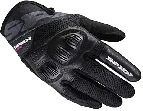 SPIDI, Flash-R Evo Lady, Guanti Moto per Donna, Protettivi e Resistenti, Guanti Moto Estivi Impermeabili e Antiscivolo, con Touchscreen Capacitivo, Peso Medio 0, 1 kg, Colore Nero, Taglia L