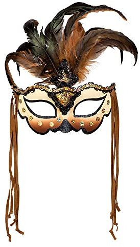 Boland 72195 - Augenmaske Voodoo Mamba, Gesichtsmaske mit Glitzer und Federn, Maske, Kostüm Zubehör für Karneval und Mottoparty