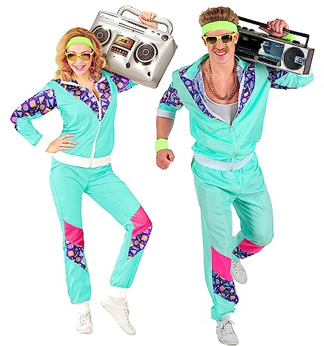 W WIDMANN MILANO Party Fashion - Kostüm Trainingsanzug, 80er Jahre Outfit, Jogginganzug, Bad Taste Outfit, Faschingskostüme