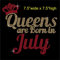 TShirt Showroom Queens are Born in July Birthday Hotfix Rhinestone Diamante Iron on Transfer Motif Applique