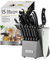 McCook® Messer-Set, deutsches Edelstahl-Küchenmesserblock-Set mit integriertem Schärfer