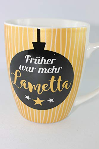 GILDE - 23558 - Kaffeebecher, Früher war mehr Lametta, Keramik, 10,5cm x 8,5cm