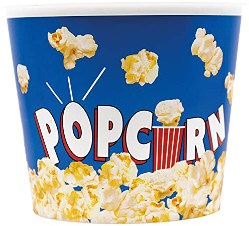 Procos 91639 - Popcorneimer aus Kunststoff, mit Popcorn Motiv, 2,2 Liter, Geburtstag, Gartenparty