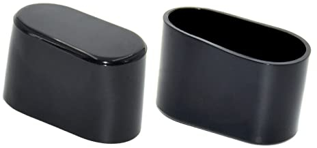 Flyshop Stuhlbeinkappen, oval, flexibel, PVC, 20 x 40 mm (2,0 x 4,0 cm), helles Schwarz, 16 Stück