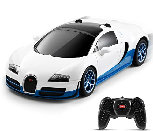 SainSmart Jr. 1:24 Ferngesteuertes Auto, Offizielles Lizenziert Bugatti Veyron, RC Modell Auto Car Spielzeug Geschenk für Kinder Erwachsene, Weiß