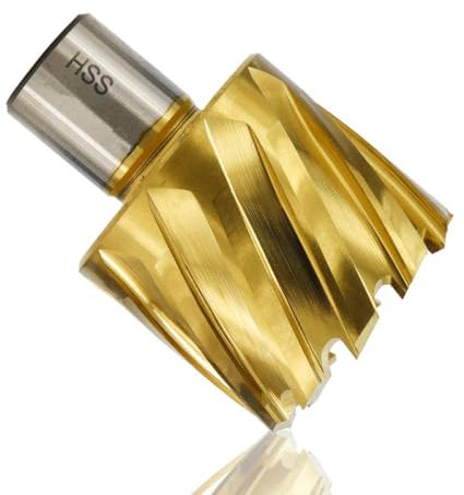 Broca con núcleo de revestimiento TiN de 12-42mm, broca hueca de acero de alta velocidad, broca magnética, cortador anular para herramienta de corte de metal-15x55mm