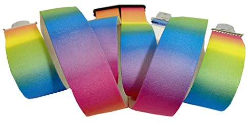 EDERER REGENBOGEN Hosenträger WITZIG LUSTIG FARBENFROH - AUSTRIA - ÖSTERREICH 35mm Breit in H-Form mit 4 extra starken Clips/Regenbogen bunt ST-055