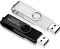 HUARAN Lot de 2 Clé USB 64 Go USB 2.0 Flash Drive Clef USB 64go Stockage Pivotantes U Disque Mémoire Stick (Couleur Mixte:Noir Argenté)