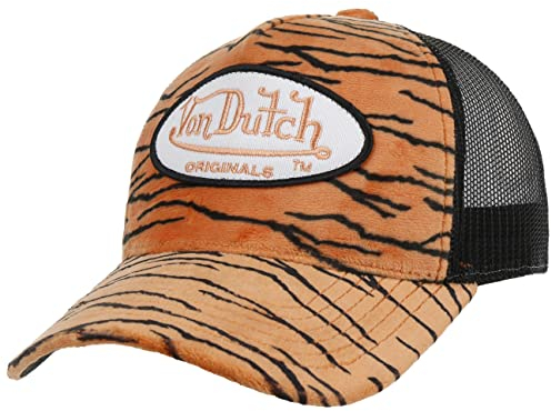 Von Dutch Soft Animal Zebra Trucker Cap Basecap Baseballcap Curved Brim Truckercap Meshcap (One Size - braun-schwarz), 55-58