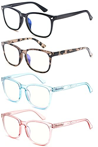 MODFANS Lunettes de Lecture Femme 0.5 Anti Lumiere Bleue (4 Paires) UV Protection,Lunettes Loupe/Lunettes de Vue