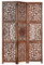 Hommdiy 3-TLG. Paravent Raumteiler Handgeschnitzt Braun 120×165 cm Mangoholz