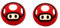 Lot de 2 coques en silicone souple pour manette Nintendo Switch Joy-Con Motif Mario Toad Rouge PARTS4U®