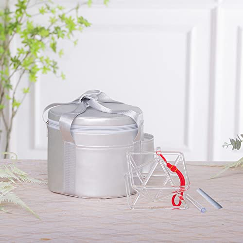 GREALY Clear Quartz Crystal Singing Pyramid Merkaba for Sound Healing Meditation Prayer With with Two types Crystal Singing Bowl Striker gift for Prayer (Size : 6 inch and Carrying bag)