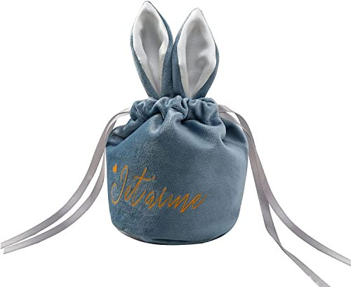 RZXBB Osterhasen Taschen,Osterkorb Mit Ohren,Osterhasen Korb Taschen, Osterhasen Körbe Für Kinder Eiersuche,Easter Basket (Blau)